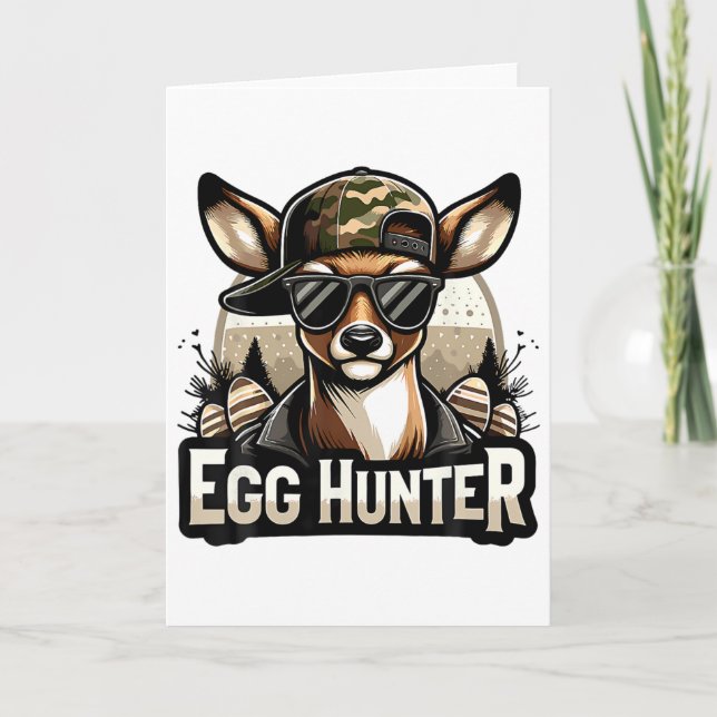 Egg Hunter Deer Buck Byckward Cap Deer Hunting Eas Card (Front)