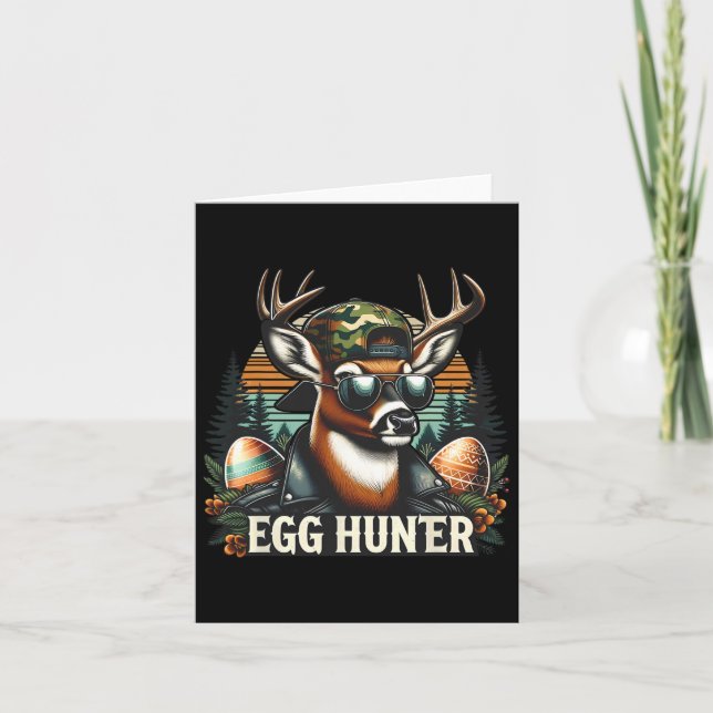 Egg Hunter Deer Buck Byckward Cap Deer Hunting Eas Card (Front)