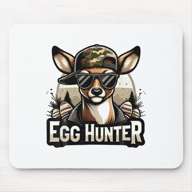 Egg Hunter Deer Buck Byckward Cap Deer Hunting Eas Mouse Pad (Front)