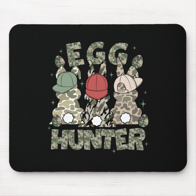 Egg Hunter Deer Buck Camo Cap Deer Hunting Easter  Mouse Pad (Front)