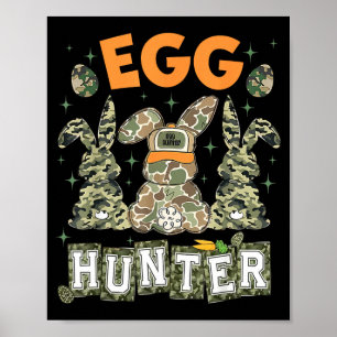 Egg Hunter Deer Buck Camo Cap Deer Hunting Easter Poster