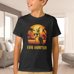 Egg Hunter Easter Bunny with Sunglasses Retro T-Shirt