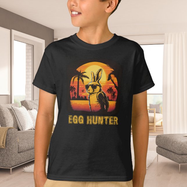 Egg Hunter Easter Bunny with Sunglasses Retro T-Shirt (Creator Uploaded)