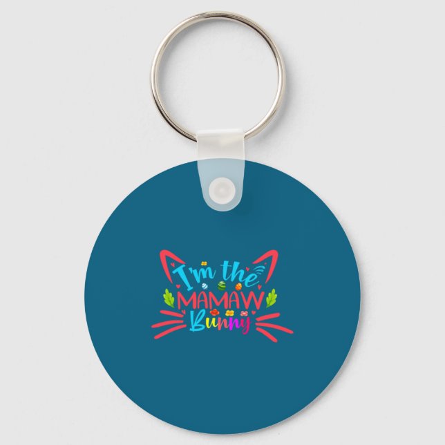 Egg Hunting I M The Mamaw Bunny Easter  Key Ring (Front)