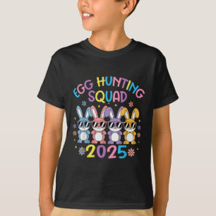 Egg Hunting Squad 2025 Happy Easter Bunny Family B T-Shirt