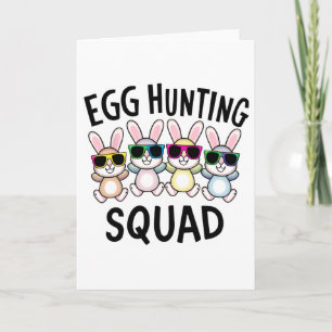 Egg Hunting Squad Crew Family Funny Happy Easter B Card