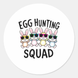 Egg Hunting Squad Crew Family Funny Happy Easter B Classic Round Sticker