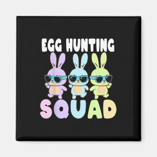 Egg Hunting Squad Funny Easter Bunnies Egg Hunt Magnet