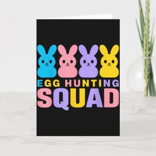 Egg Hunting Squad Funny Easter Bunny Family Event  Card