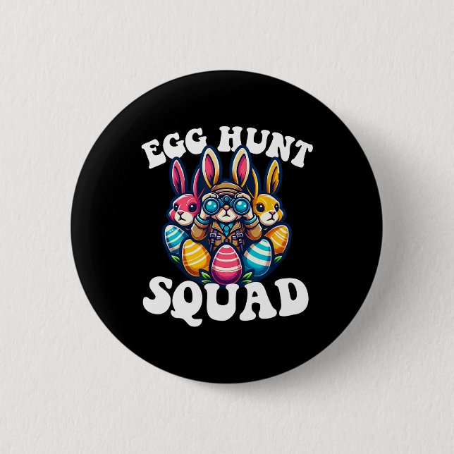 Egg Hunting Squad Graphic Easter Egg Hunt Easter D 6 Cm Round Badge (Front)