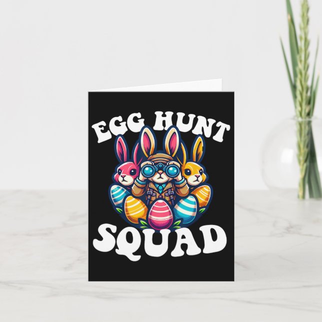 Egg Hunting Squad Graphic Easter Egg Hunt Easter D Card (Front)