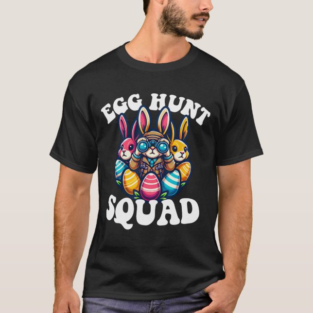 Egg Hunting Squad Graphic Easter Egg Hunt Easter D T-Shirt (Front)
