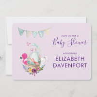 Egg in a Basket with Flamingo and Bunny Shower
