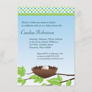 Egg in Birds Nest Baby Shower Invitation