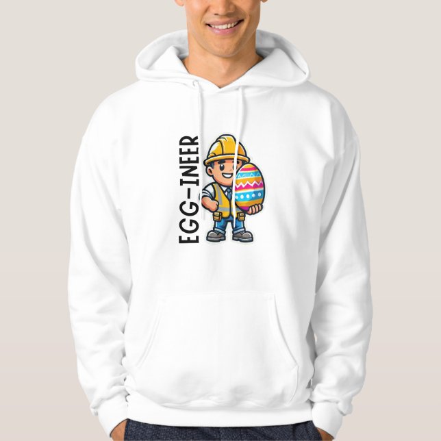 Egg-ineer Funny Easter Engineer Hoodie (Front)