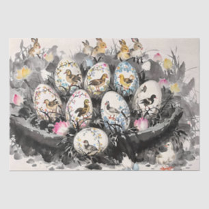 Egg Ink Painting Decoupage Tissue Paper