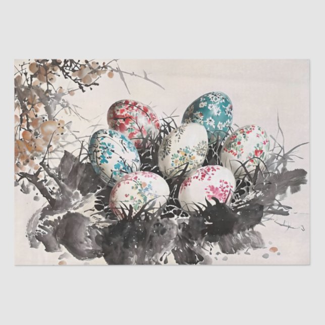 Egg Ink Painting Decoupage Tissue Paper (Front)