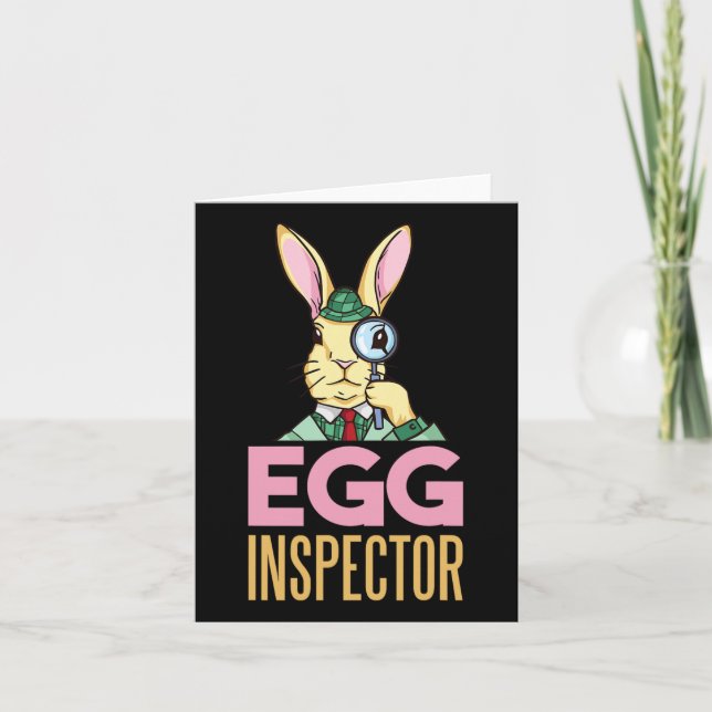 Egg Inspector Easter Bunny Funny Rabbit Egg Huntin Card (Front)
