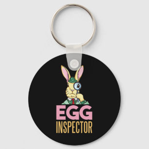Egg Inspector Easter Bunny Funny Rabbit Egg Huntin Key Ring