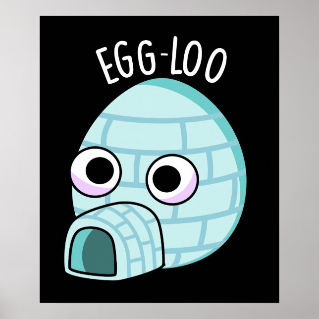 Egg-loo Funny Egg Pun Dark BG Poster (Front)