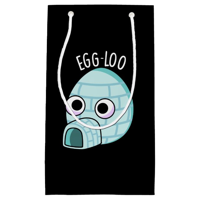 Egg-loo Funny Egg Pun Dark BG Small Gift Bag (Front)