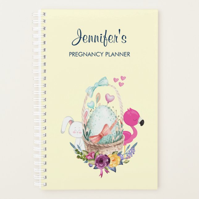 Egg, Pink & Bunny, Pregnancy Planner (Front)