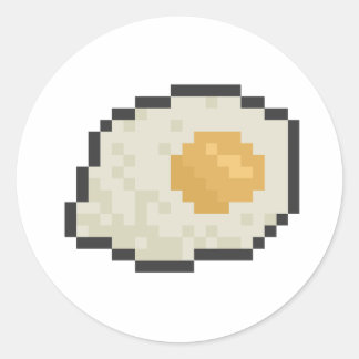 egg pixel art classic round sticker