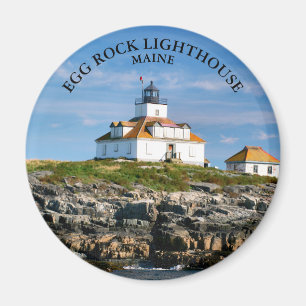 Egg Rock Lighthouse, Bar Harbour Maine Round Magne Magnet