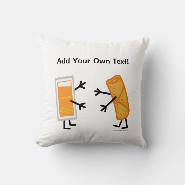 Egg Roll & Duck Sauce (Customisable) Cushion (Front)
