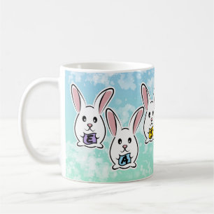 Egg Shaped Easter Rabbits Coffee Mug