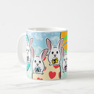 Egg Shaped Easter Rabbits Coffee Mug
