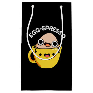 Egg-spresso Cut Egg Coffee Espresso Pun Dark BG Small Gift Bag