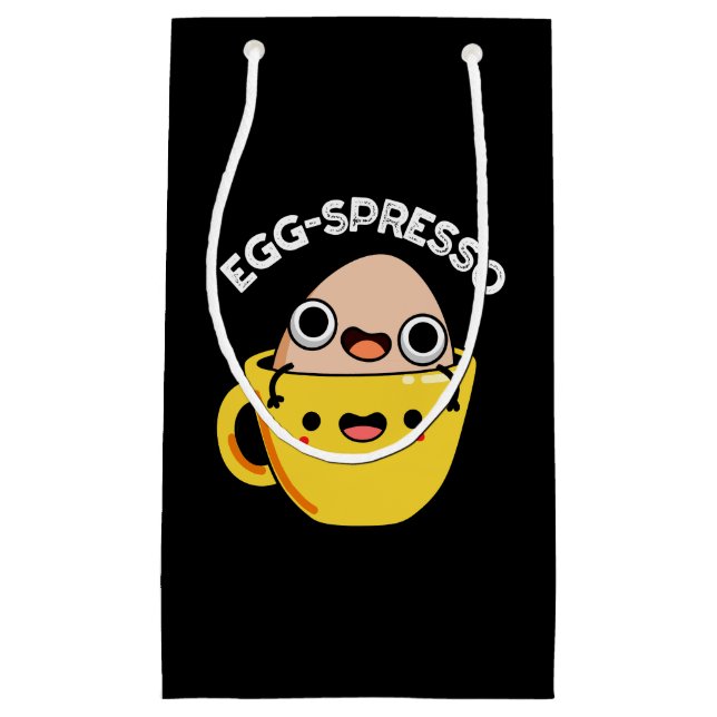 Egg-spresso Cut Egg Coffee Espresso Pun Dark BG Small Gift Bag (Front)