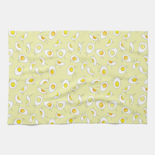 Egg-Static! -Yellow Hand Towel (Horizontal)