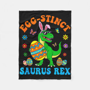 Egg-stinct saurus rex eggs bunny t rex easter day fleece blanket