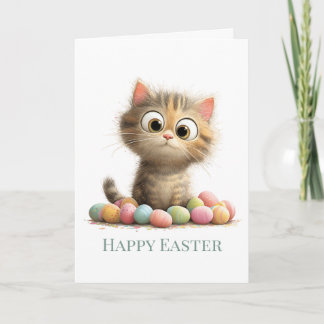 Egg-stra Silly Easter Cat Greeting Card
