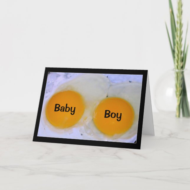 Egg-stra Special News Baby Boy Congratulations Card (Front)