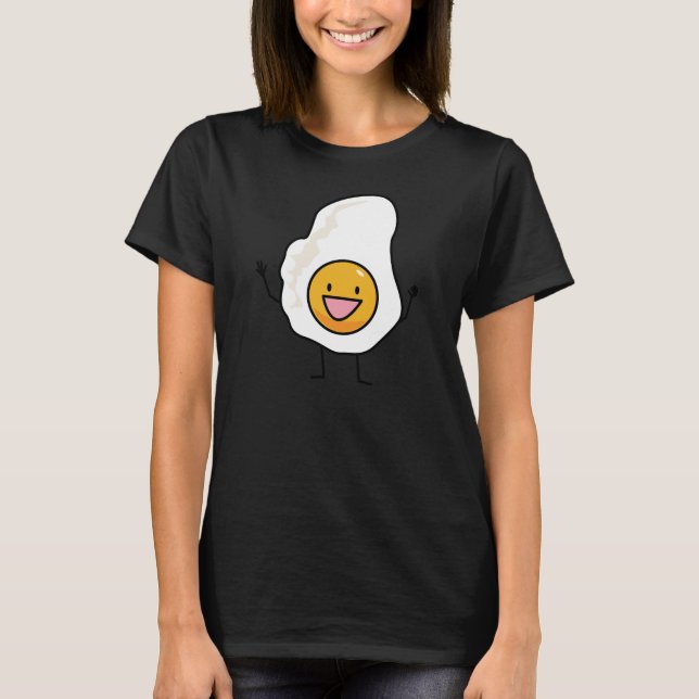 Egg Sunny-Side Up Happy Eggs Breakfast T-Shirt (Front)