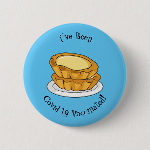 Egg tart cartoon illustration 6 cm round badge