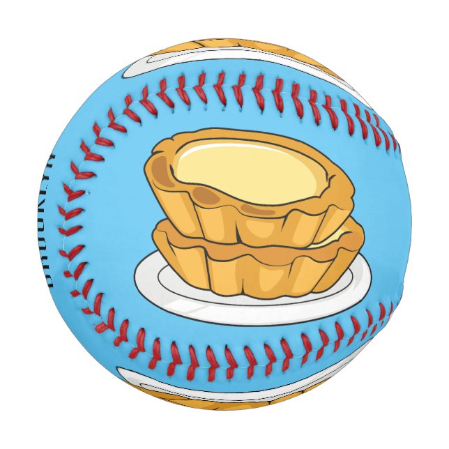 Egg tart cartoon illustration  baseball (Front Left)