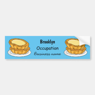 Egg tart cartoon illustration bumper sticker