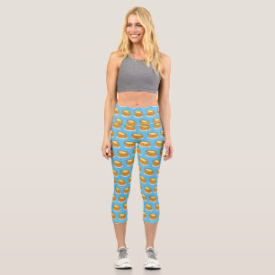 Egg tart cartoon illustration  capri leggings