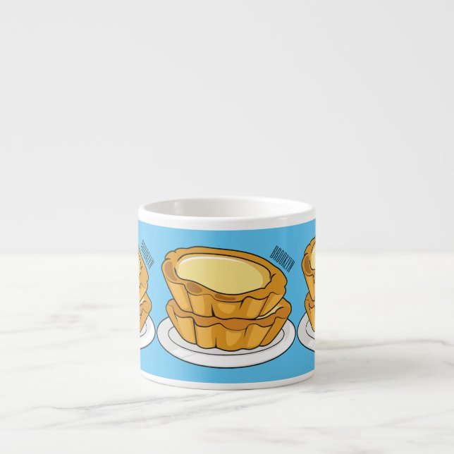 Egg tart cartoon illustration  espresso cup (Front)