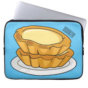 Egg tart cartoon illustration  laptop sleeve