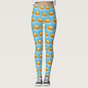 Egg tart cartoon illustration  leggings
