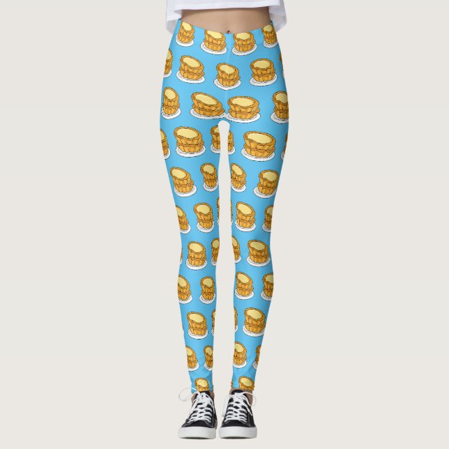 Egg tart cartoon illustration  leggings (Front)