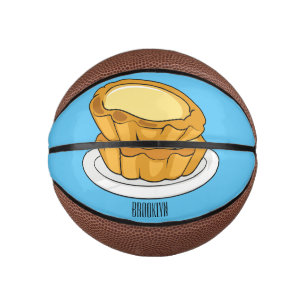 Egg tart cartoon illustration  mini basketball