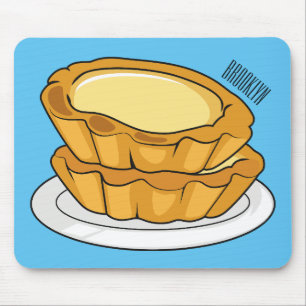 Egg tart cartoon illustration mouse pad