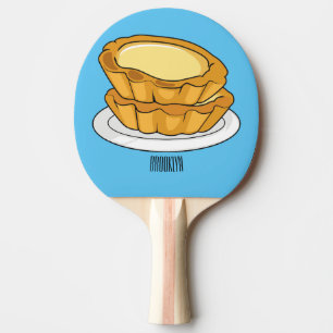 Egg tart cartoon illustration  ping pong paddle