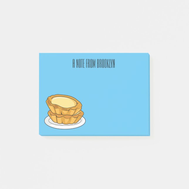 Egg tart cartoon illustration  post-it notes (Front)